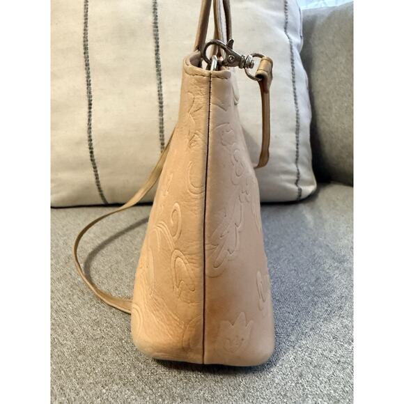 Vintage Fossil Embossed Genuine Leather Purse Crossbody Bag Tan Beige Y2K 90s - Picture 5 of 13